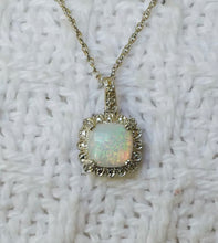 Load image into Gallery viewer, Created Opal &amp; Natural Diamond Sterling Silver Necklace