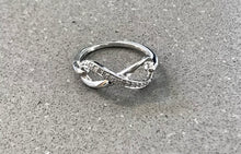 Load image into Gallery viewer, Sterling Silver Half Diamond Band Infinity Ring