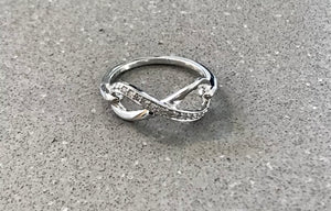 Sterling Silver Half Diamond Band Infinity Ring