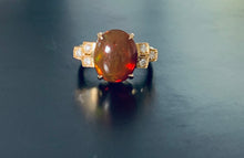 Load image into Gallery viewer, Solid Opal &amp; Diamond 18K Gold Ring