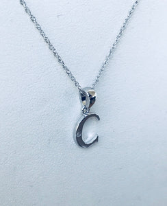 Initial Letter C White Gold & Diamond pendant