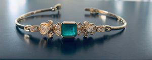 Womens Emerald and Diamond Bracelet