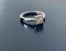 Load image into Gallery viewer, Womens vintage diamond cluster white gold ring