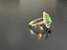 Load image into Gallery viewer, Women’s pear cut natural opal and diamond ring