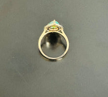 Load image into Gallery viewer, Women’s pear cut natural opal and diamond ring