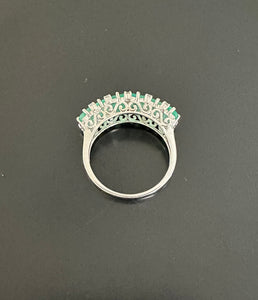 Natural Emerald eternity ring white gold