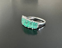 Load image into Gallery viewer, Natural Emerald eternity ring white gold