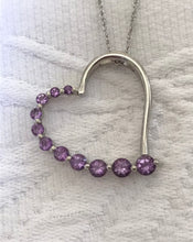 Load image into Gallery viewer, Heart Shape Amethyst Sterling Silver Necklace