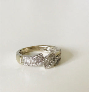 Baguette & Solitaire White Diamond Ring