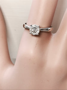 Cluster Diamond new with tags white gold ring