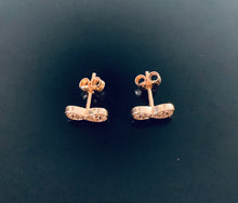 Load image into Gallery viewer, Women’s rose gold infinity diamond stud earrings