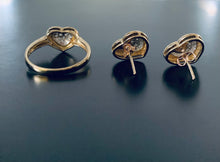Load image into Gallery viewer, Women’s vintage heart earrings &amp; matching ring