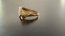 Load image into Gallery viewer, Genuine rare antique Edwardian 1908 Womens signet ring 9ct 375 rose gold