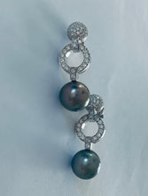 Load image into Gallery viewer, Tahitian Pearl and Diamond Earrings