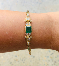 Load image into Gallery viewer, Womens Emerald and Diamond Bracelet
