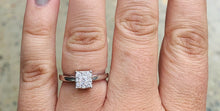 Load image into Gallery viewer, Womens vintage diamond cluster white gold ring