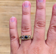 Load image into Gallery viewer, Womens antique sapphire and diamond ring