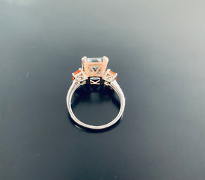 Women’s Aquamarine, orange sapphire and diamond ring